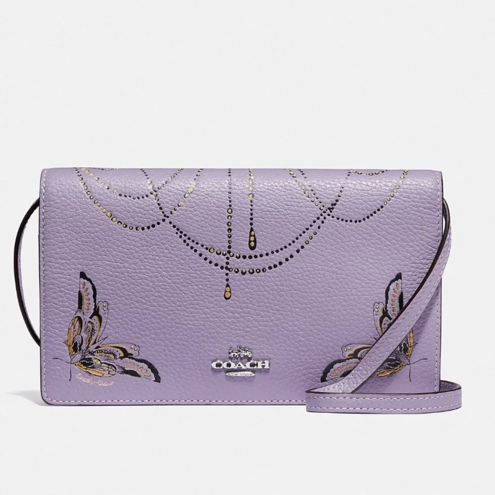 Coach Purse HAYDEN Foldover Crossbody BAG Lilac Purple Tattoo - Picture 2 of 9